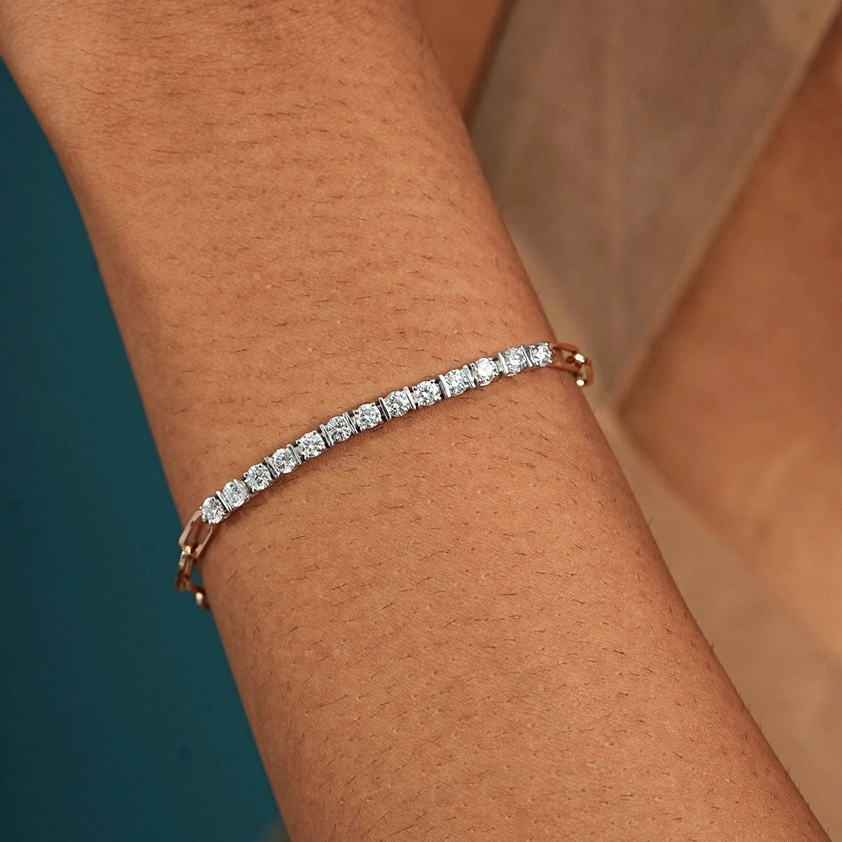 Round Link Lab Diamond Bracelet
